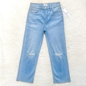 HUDSON Noa Midrise Straight Leg Crop Suri Light Wash Rayon Stretch Jeans